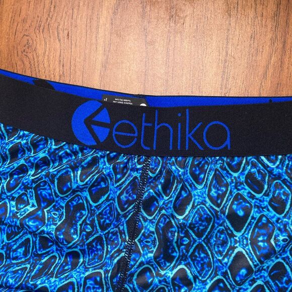 Ethika Womens Sz Medium Blue Geometric Skinny Leg Athletic Modal Leggings EUC - Picture 4 of 6